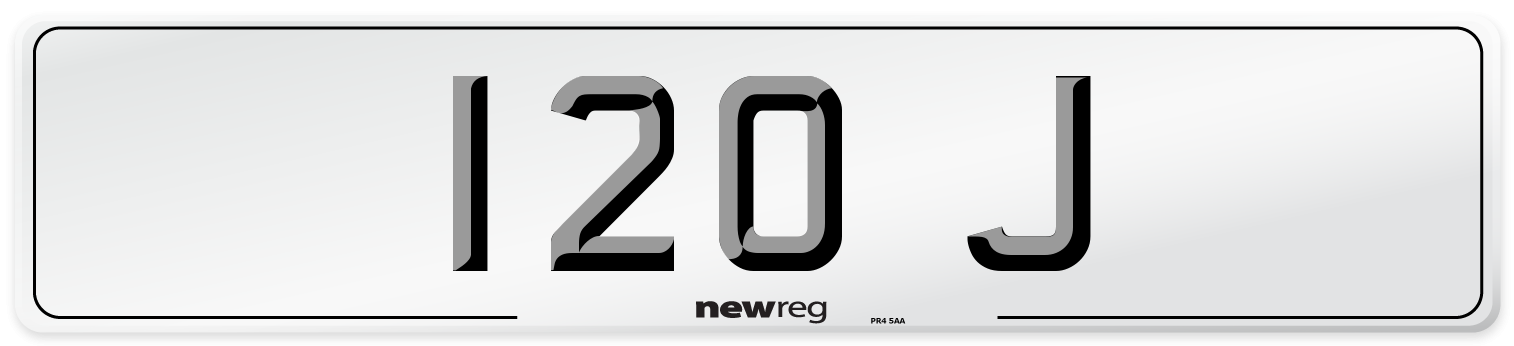 120 J Number Plate from New Reg